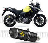 Exhaust Tip With Noise Certification Race-Tech Black Aluminium Carbon - Arrow Special Parts Compatible With Suzuki V-Strom 650 (2017-2020)