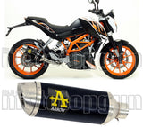 Exhaust Tip With Noise Certification Thunder Black Aluminium Stainless Steel - Arrow Special Parts Compatible With Ktm 390 Duke (2013-2016)