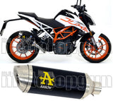 Exhaust Tip With Noise Certification Thunder Black Aluminium Stainless Steel - Arrow Special Parts Compatible With Ktm Rc 125 (2017-2020)