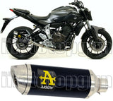 Exhaust Tip With Noise Certification Thunder Black Aluminium Stainless Steel - Arrow Special Parts Compatible With Yamaha Tracer 7 (2021-2024)