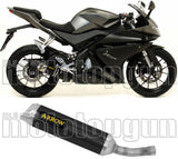Exhaust Tip With Noise Certification Thunder Black Aluminium Stainless Steel - Arrow Special Parts Compatible With Yamaha Yzf-R 125 (2017-2018)