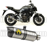 Exhaust Tip With Noise Certification Thunder Titanium Carbon - Arrow Special Parts Compatible With Yamaha Tracer 700 (2016-2019)