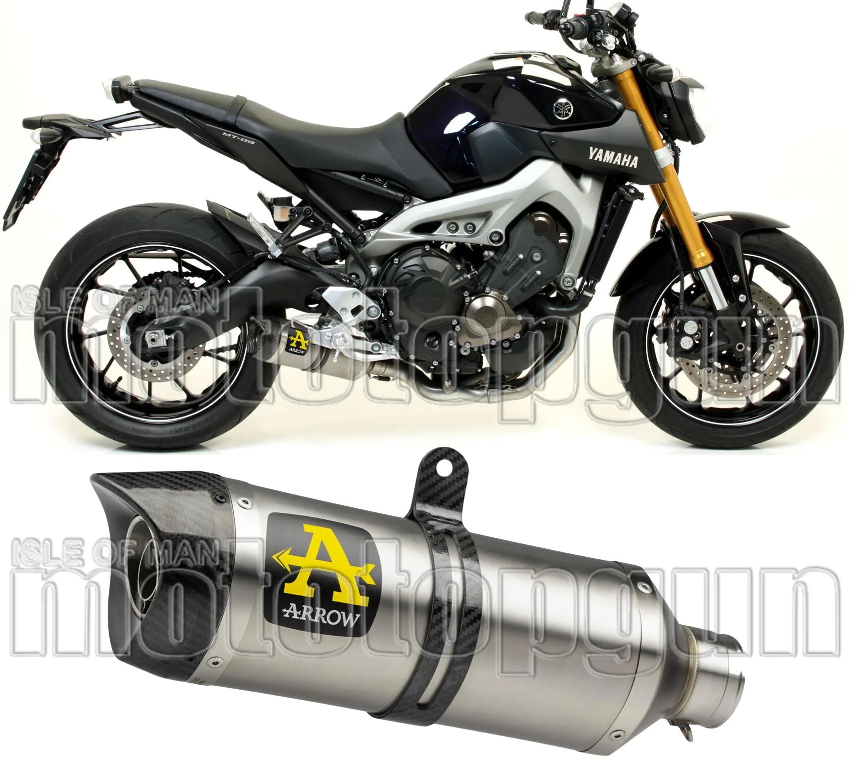 Exhaust Tip With Noise Certification Thunder Titanium Carbon - Arrow Special Parts Compatible With Yamaha Tracer 900 Gt (2018-2020)