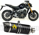 Exhaust Tip With Noise Certification Thunder Black Aluminium Carbon - Arrow Special Parts Compatible With Yamaha Mt-09 (2013-2020)