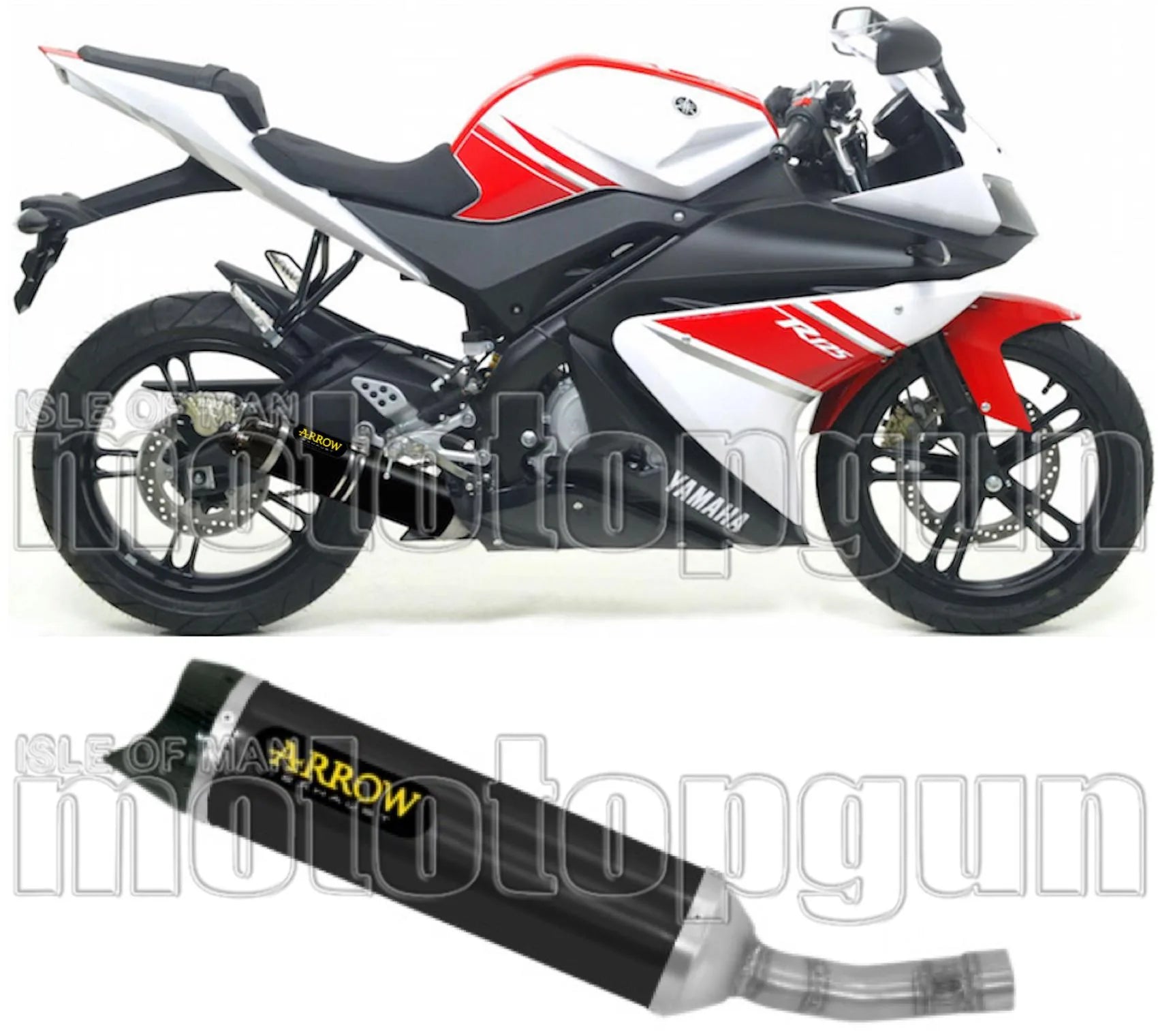 Exhaust Tip With Noise Certification Thunder Black Aluminium Carbon - Arrow Special Parts Compatible With Yamaha Yzf-R 125 (2014-2016)