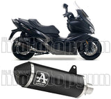 Exhaust Tip With Noise Certification Urban Black Aluminium Stainless Steel Black - Arrow Special Parts Compatible With Kymco Xciting 400 I S (2019-2020)