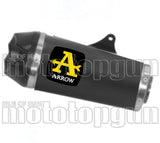 Exhaust Tip With Noise Certification Works Black Nichrom Carbon - Arrow Special Parts Compatible With Yamaha Tracer 7 (2021-2024)