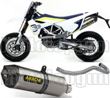 Complete Catalytic Exhaust System With Sound Certification Race-Tech Aluminium Carbon - Arrow Special Parts Compatible With Husqvarna 701 Enduro (2017-2020)