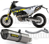 Complete Catalytic Exhaust System With Sound Certification Race-Tech Aluminium Carbon - Arrow Special Parts Compatible With Husqvarna 701 Supermoto (2021-2024)