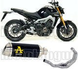 Complete Catalytic Exhaust System With Sound Certification Thunder Black Aluminium Stainless Steel - Arrow Special Parts Compatible With Yamaha Mt-09 (2013-2020)