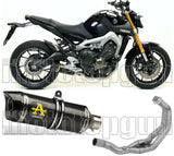Complete Catalytic Exhaust System With Sound Certification Thunder Carbon Carbon - Arrow Special Parts Compatible With Yamaha Mt-09 Tracer (2015-2020)