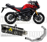 Complete Catalytic Exhaust System With Sound Certification Thunder Carbon Carbon - Arrow Special Parts Compatible With Yamaha Mt-09 Tracer (2015-2020)