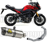 Complete Catalytic Exhaust System With Sound Certification Thunder Aluminium Carbon - Arrow Special Parts Compatible With Yamaha Tracer 900 Gt (2018-2020)