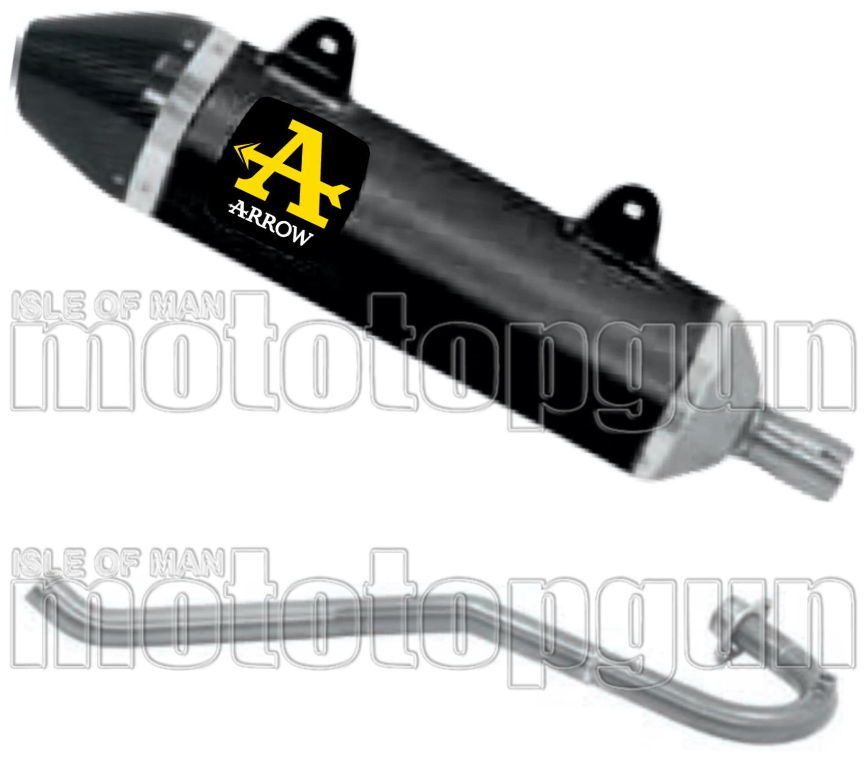 Complete Catalytic Exhaust System With Sound Certification Thunder Black Aluminium Carbon - Arrow Special Parts Compatible With Malaguti Xtm 125 4T (2019-2020)