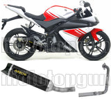 Complete Catalytic Exhaust System With Sound Certification Thunder Black Aluminium Carbon - Arrow Special Parts Compatible With Yamaha Yzf-R 125 (2008-2013)