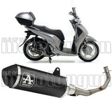 Complete Catalytic Exhaust System With Sound Certification Urban Black Aluminium Stainless Steel Black - Arrow Special Parts Compatible With Honda Sh 125 I (2017-2019)