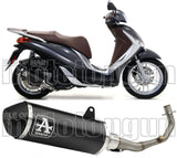 Complete Catalytic Exhaust System With Sound Certification Urban Black Aluminium Stainless Steel Black - Arrow Special Parts Compatible With Piaggio Medley 150 (2016-2019)