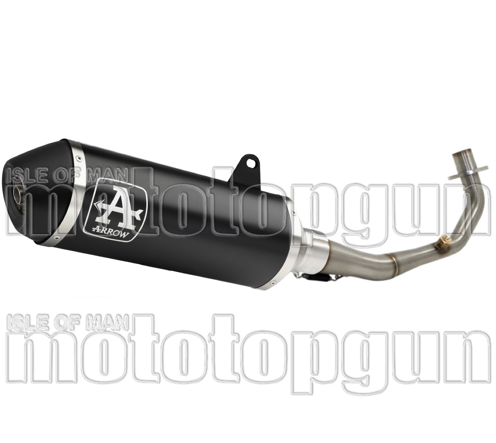 Complete Catalytic Exhaust System With Sound Certification Urban Black Aluminium Stainless Steel Black - Arrow Special Parts Compatible With Piaggio Medley 125 S Abs (2020-2024)