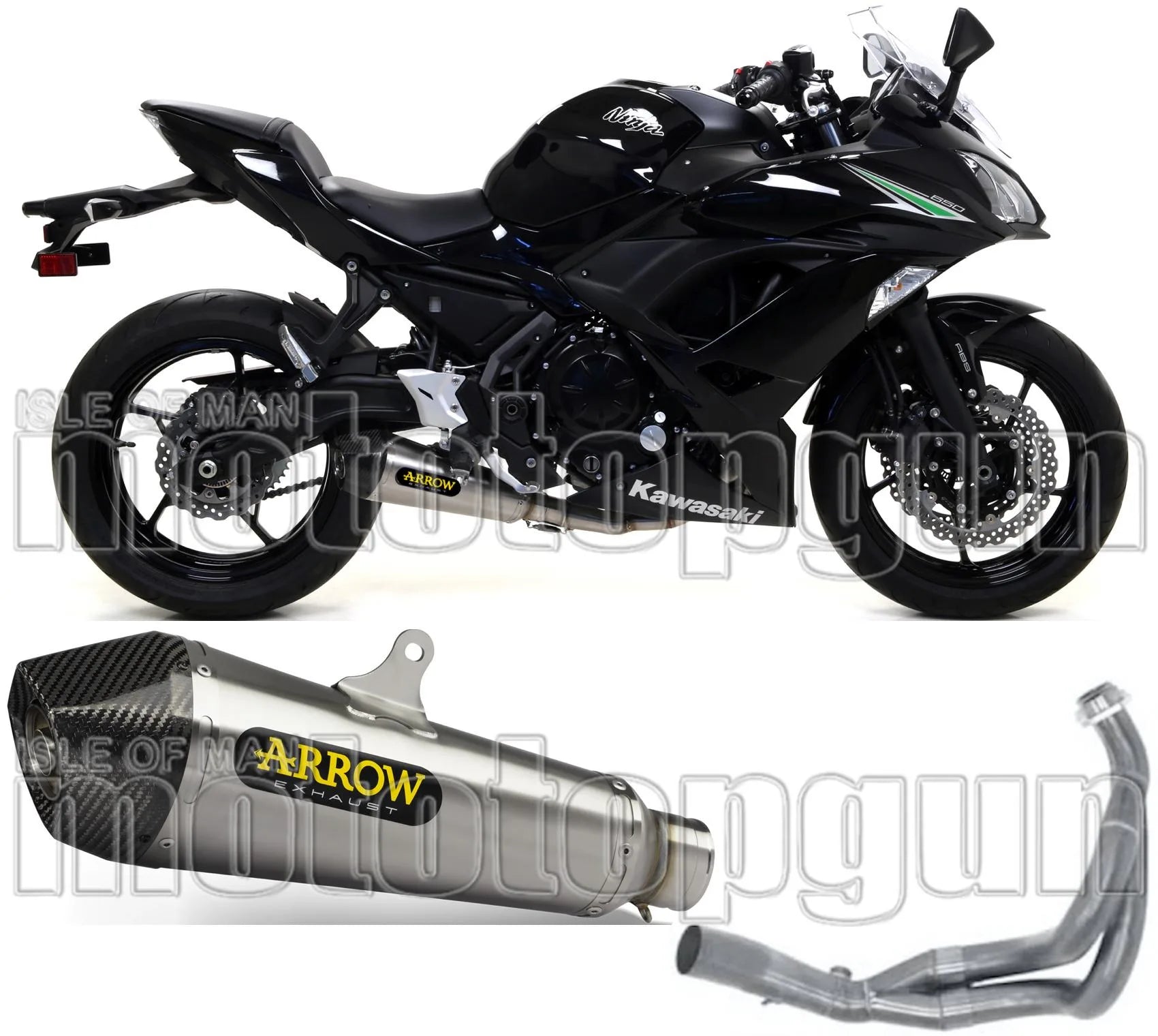 Complete Catalytic Exhaust System With Sound Certification X-Kone Nichrom Carbon - Arrow Special Parts Compatible With Kawasaki Ninja 650 (2017-2020)