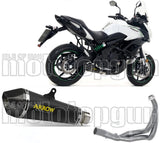 Complete Catalytic Exhaust System With Sound Certification X-Kone Black Nichrom Carbon - Arrow Special Parts Compatible With Kawasaki Versys 650 (2017-2022)