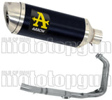 Complete Catalytic Exhaust System With Sound Certification Thunder Black Aluminium Stainless Steel - Arrow Special Parts Compatible With Yamaha Tracer 7 (2021-2024)
