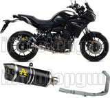 Complete Catalytic Exhaust System With Sound Certification Thunder Black Aluminium Carbon - Arrow Special Parts Compatible With Yamaha Tracer 700 (2020)