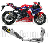 Complete Catalytic Exhaust System With Sound Certification Works Black Nichrom Carbon - Arrow Special Parts Compatible With Yamaha Tracer 700 (2020)