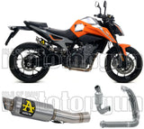 Complete Non-Catalytic Exhaust System With Sound Certification Gp2 Gp-2 Titanium Stainless Steel - Arrow Special Parts Compatible With Ktm 890 Duke R (2020-2023)