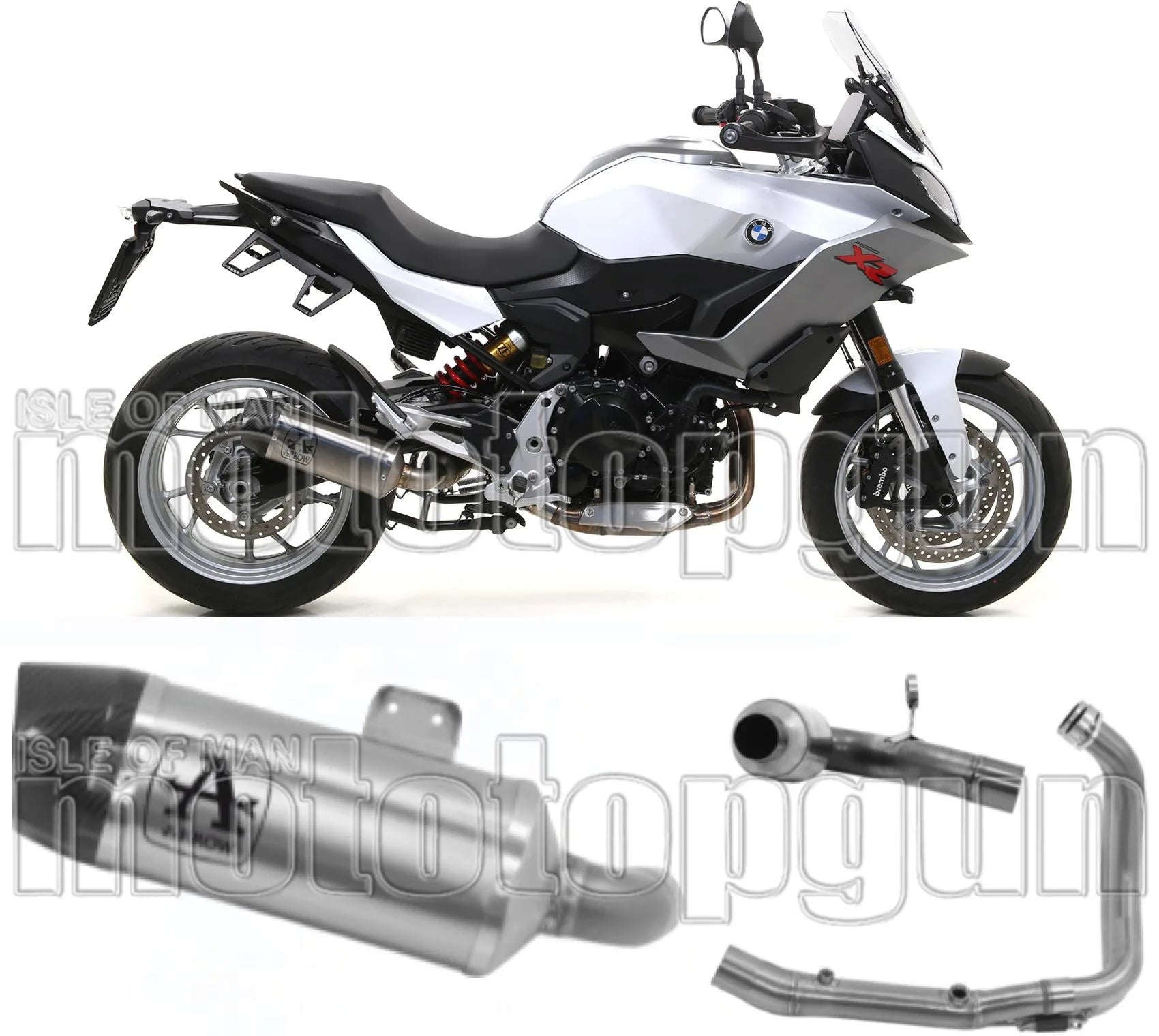 Complete Non-Catalytic Exhaust System With Sound Certification Indy-Race Aluminium Carbon - Arrow Special Parts Compatible With Bmw F 900 R (2020-2024)