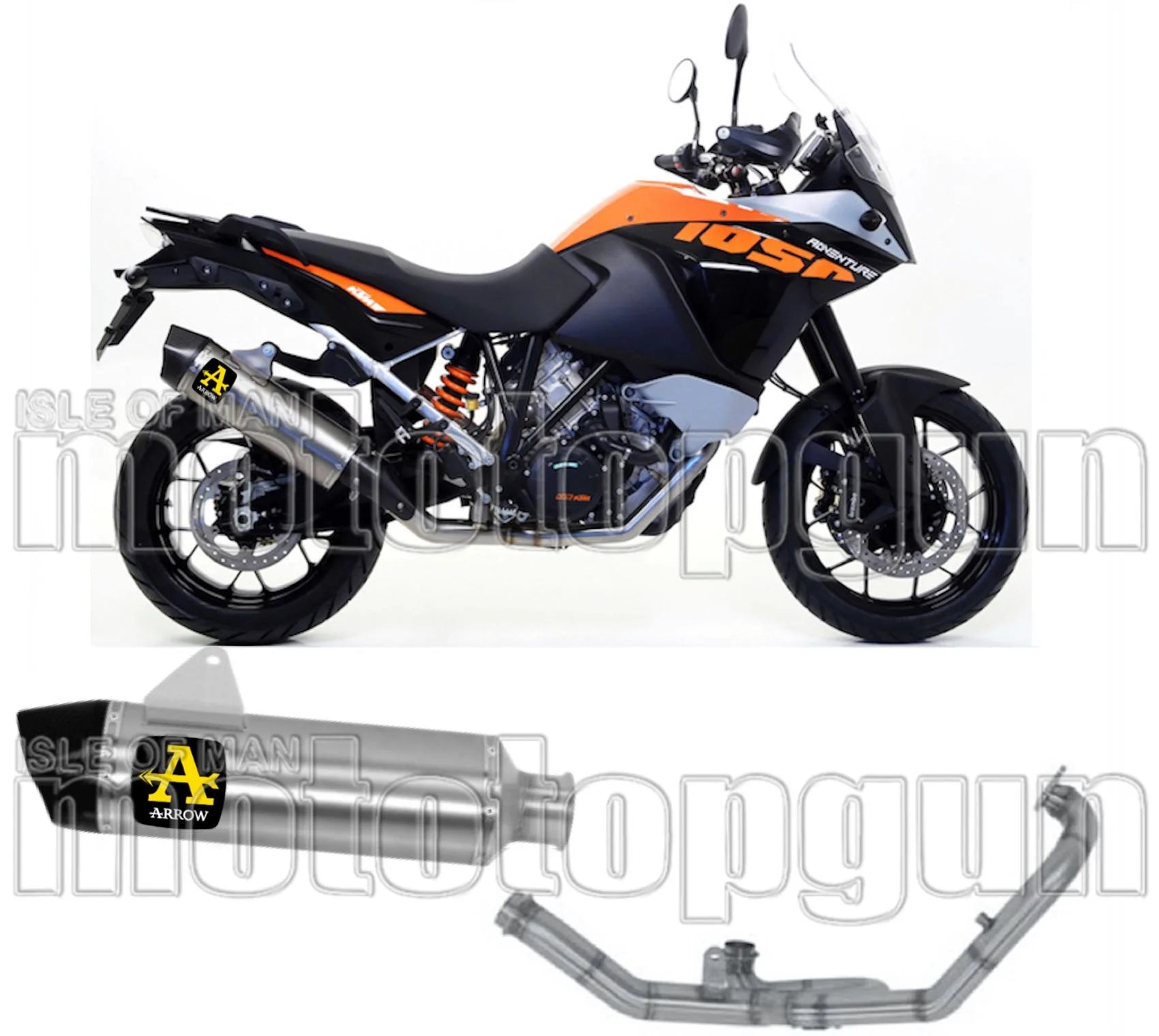 Complete Non-Catalytic Exhaust System With Sound Certification Maxi Race-Tech Titanium Carbon - Arrow Special Parts Compatible With Ktm 1290 Super Adventure (2017-2020)