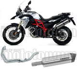 Complete Non-Catalytic Exhaust System With Sound Certification Maxi Race-Tech Aluminium Carbon - Arrow Special Parts Compatible With Bmw F 800 Gs Adventure (2008-2016)