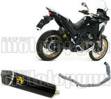Complete Non-Catalytic Exhaust System With Sound Certification Maxi Race-Tech Black Aluminium Carbon - Arrow Special Parts Compatible With Honda Crf 1100 L Africa Twin (2020-2023)