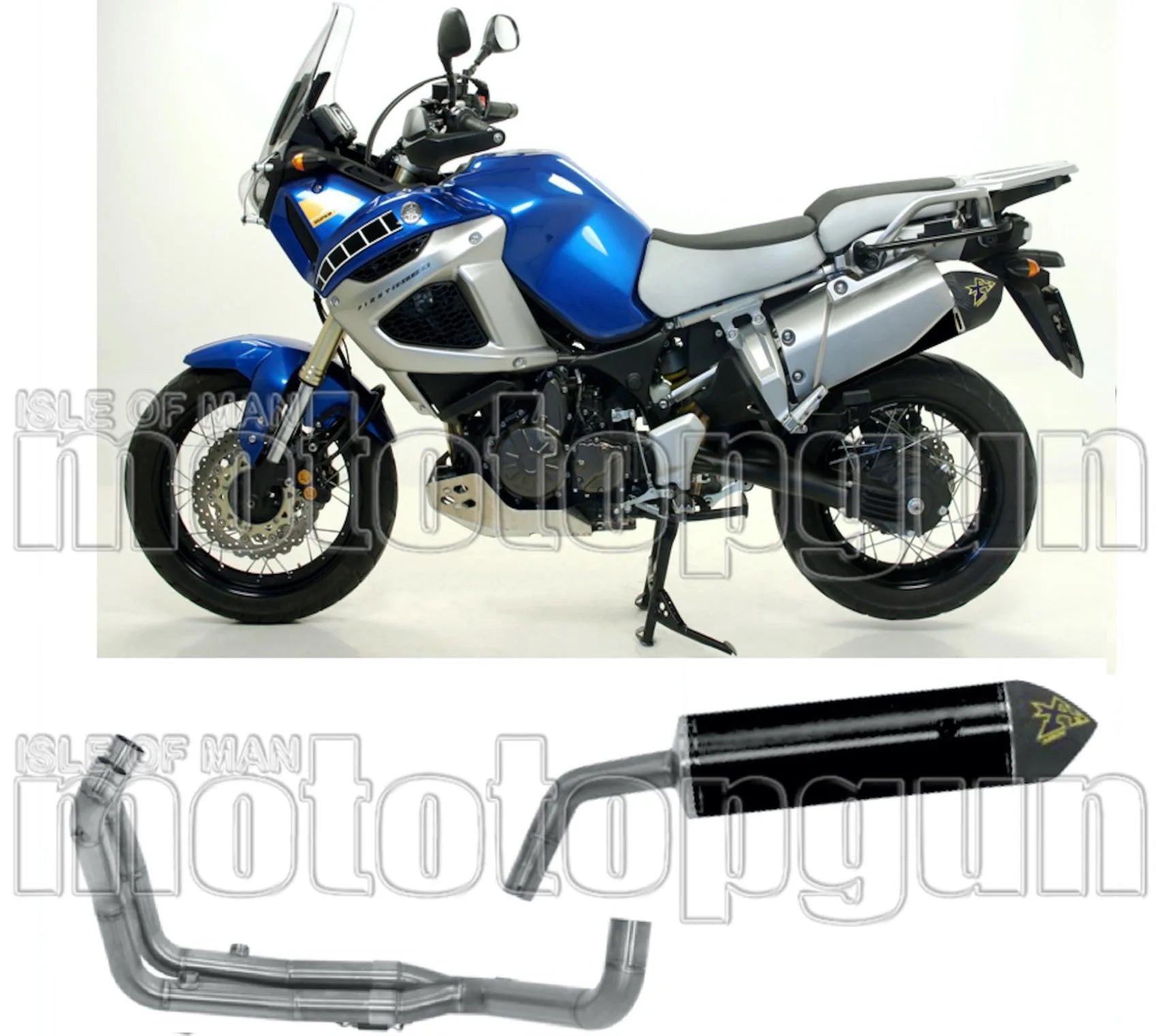 Complete Non-Catalytic Exhaust System With Sound Certification Maxi Race-Tech Black Aluminium Carbon - Arrow Special Parts Compatible With Yamaha Xt 1200 Z Super Ténéré (2010-2020)