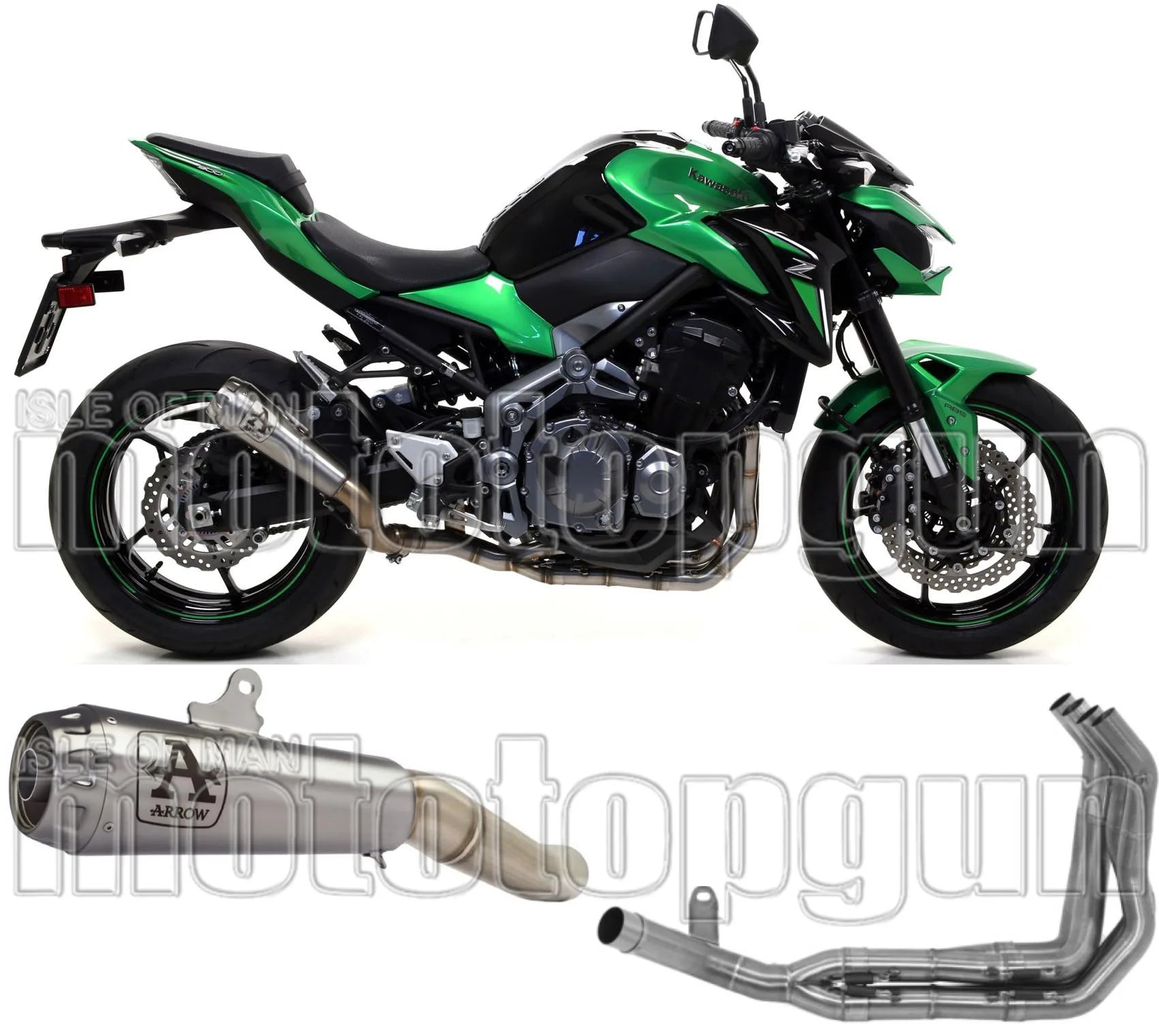 Complete Non-Catalytic Exhaust System With Sound Certification Pro-Race Titanium Titanium - Arrow Special Parts Compatible With Kawasaki Z 900 E (2017-2018)