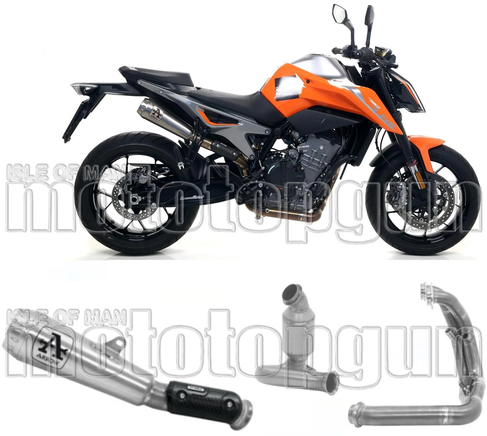 Complete Non-Catalytic Exhaust System With Sound Certification Pro-Race Titanium Titanium - Arrow Special Parts Compatible With Ktm 890 Duke R (2020-2023)