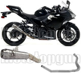 Complete Non-Catalytic Exhaust System With Sound Certification Pro-Race Nichrom Stainless Steel - Arrow Special Parts Compatible With Kawasaki Z 400 (2019-2020)
