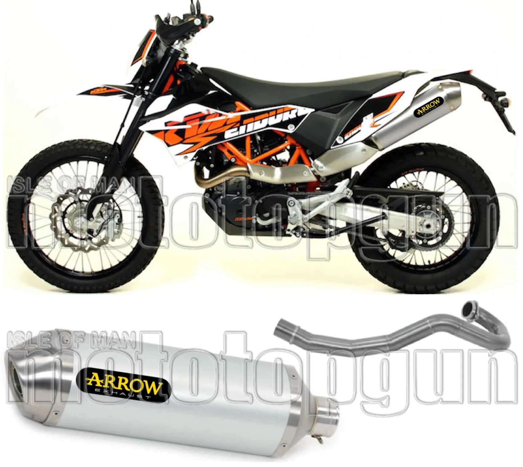 Complete Non-Catalytic Exhaust System With Sound Certification Race-Tech Aluminium Stainless Steel - Arrow Special Parts Compatible With Ktm 690 Enduro R (2019-2024)
