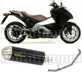 Complete Non-Catalytic Exhaust System With Sound Certification Race-Tech Black Aluminium Stainless Steel - Arrow Special Parts Compatible With Honda Nc 700 S (2012-2014)