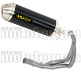 Complete Non-Catalytic Exhaust System With Sound Certification Race-Tech Black Aluminium Stainless Steel - Arrow Special Parts Compatible With Kawasaki Z 650 (2017-2020)