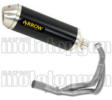 Complete Non-Catalytic Exhaust System With Sound Certification Race-Tech Black Aluminium Stainless Steel - Arrow Special Parts Compatible With Kawasaki Ninja 650 (2017-2020)