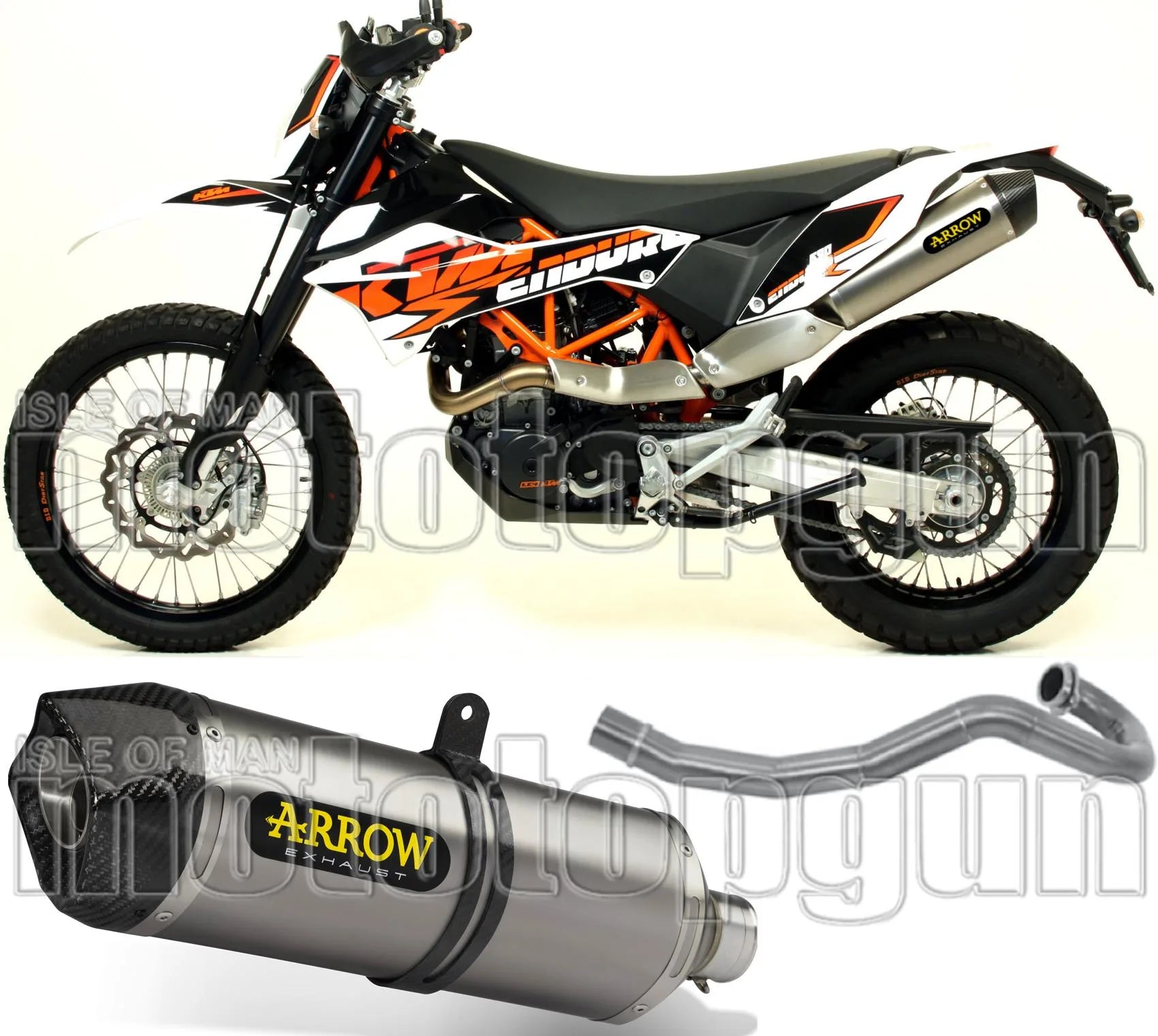 Complete Non-Catalytic Exhaust System With Sound Certification Race-Tech Titanium Carbon - Arrow Special Parts Compatible With Gasgas Es 700 (2022-2024)