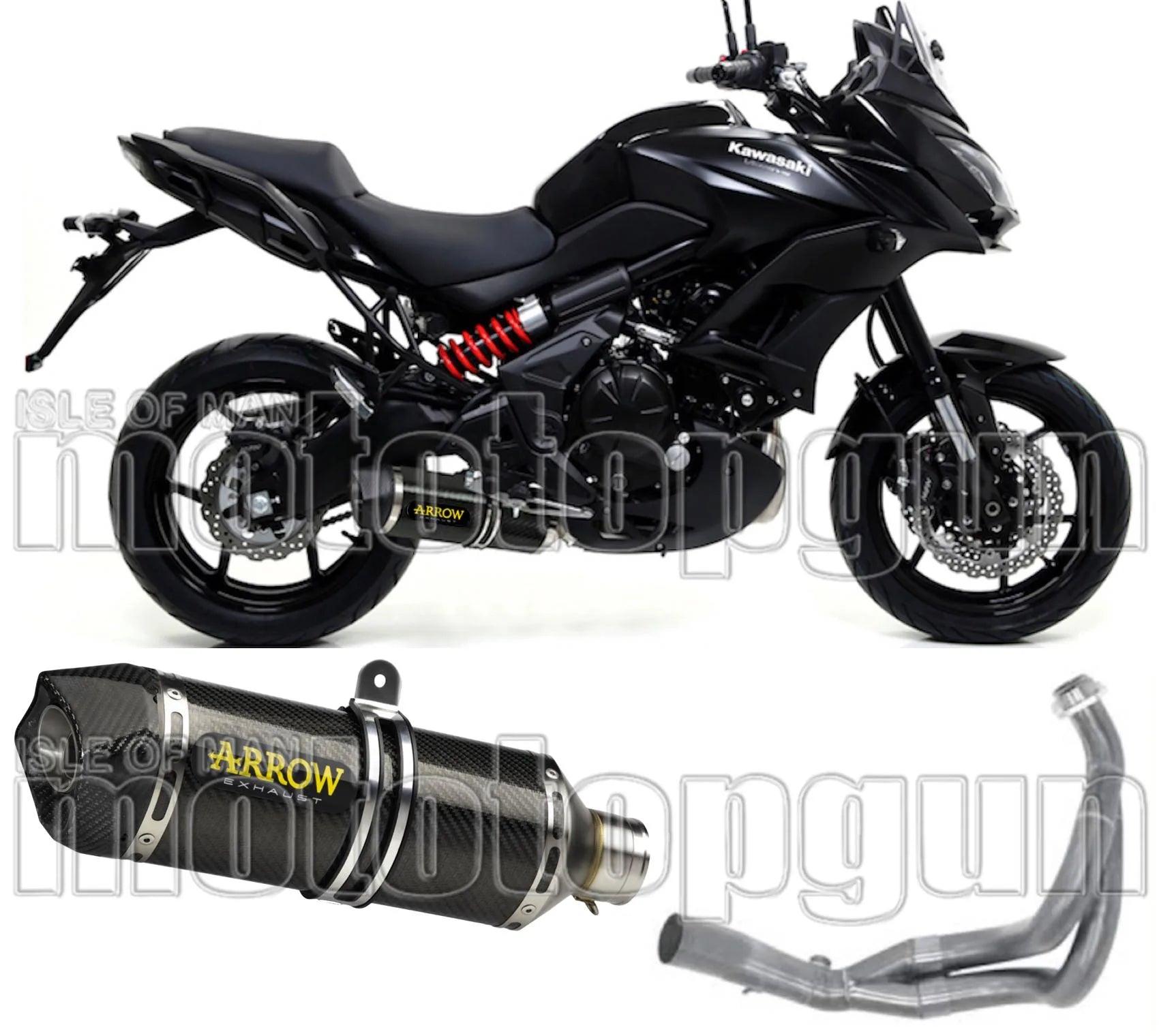 Complete Non-Catalytic Exhaust System With Sound Certification Race-Tech Carbon Carbon - Arrow Special Parts Compatible With Kawasaki Versys 650 (2017-2022)