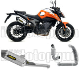 Complete Non-Catalytic Exhaust System With Sound Certification Race-Tech Aluminium Carbon - Arrow Special Parts Compatible With Ktm 790 Duke (2018-2020)