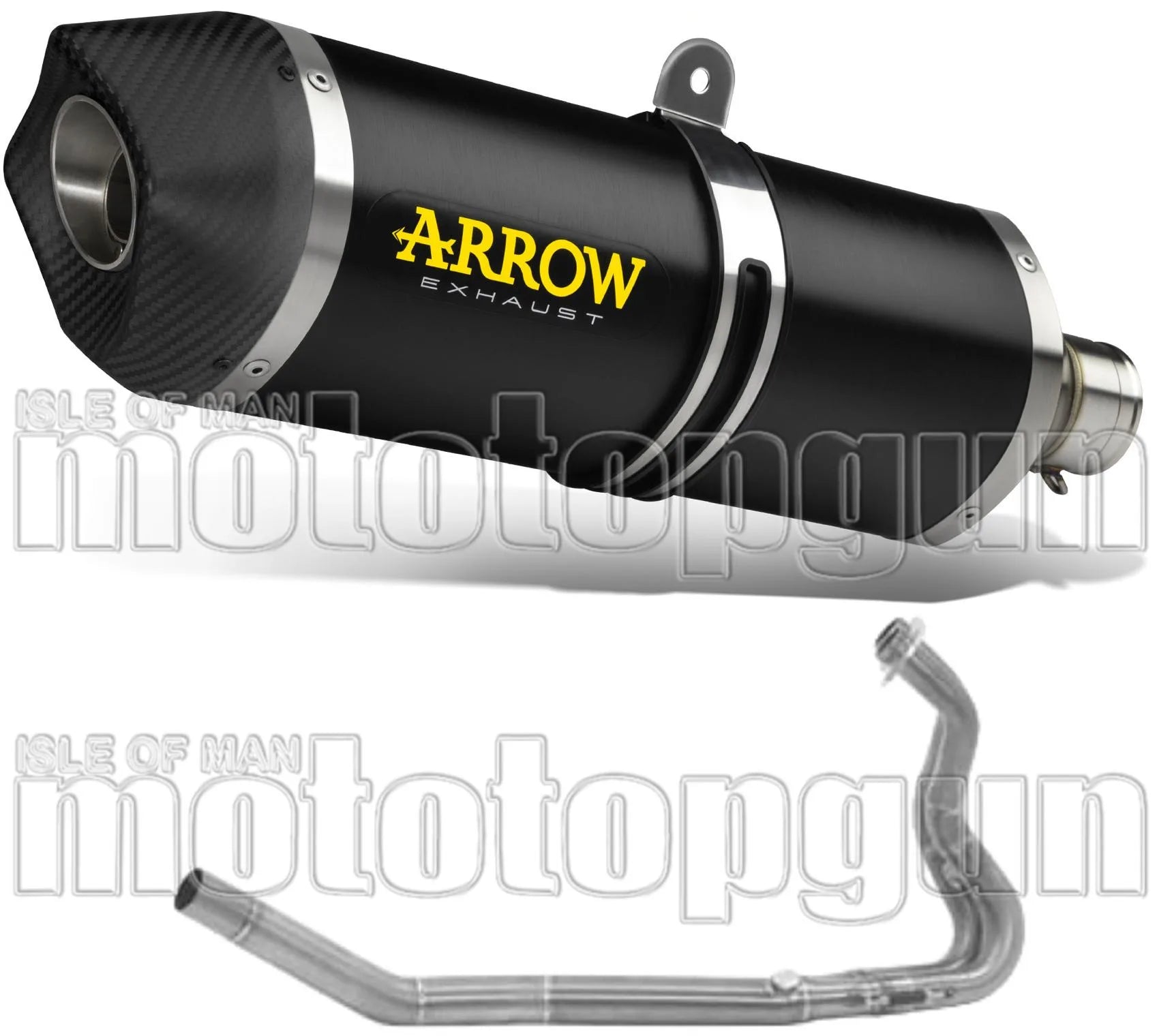 Complete Non-Catalytic Exhaust System With Sound Certification Race-Tech Black Aluminium Carbon - Arrow Special Parts Compatible With Kawasaki Ninja 400 (2018-2021)
