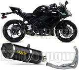 Complete Non-Catalytic Exhaust System With Sound Certification Race-Tech Black Aluminium Carbon - Arrow Special Parts Compatible With Kawasaki Z 650 (2017-2020)