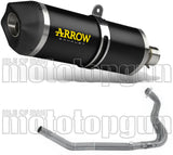 Complete Non-Catalytic Exhaust System With Sound Certification Race-Tech Black Aluminium Carbon - Arrow Special Parts Compatible With Kawasaki Z 400 (2019-2020)