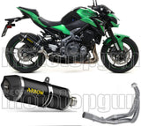 Complete Non-Catalytic Exhaust System With Sound Certification Race-Tech Black Aluminium Carbon - Arrow Special Parts Compatible With Kawasaki Z 900 A2 (2019-2024)