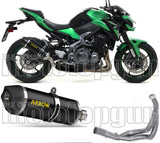 Complete Non-Catalytic Exhaust System With Sound Certification Race-Tech Black Aluminium Carbon - Arrow Special Parts Compatible With Kawasaki Z 900 A2 (2019-2024)
