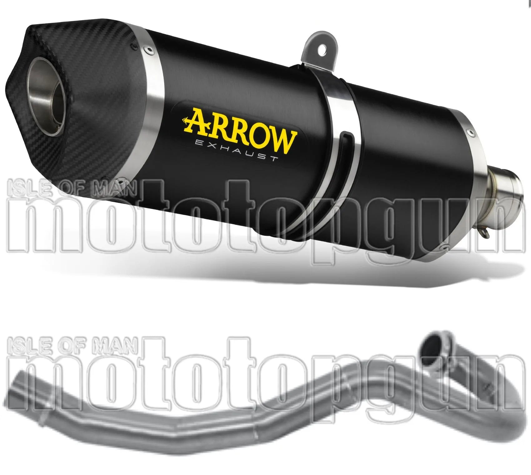 Complete Non-Catalytic Exhaust System With Sound Certification Race-Tech Black Aluminium Carbon - Arrow Special Parts Compatible With Ktm 690 Enduro R (2019-2024)