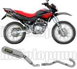 Complete Non-Catalytic Exhaust System With Sound Certification Thunder Aluminium Stainless Steel - Arrow Special Parts Compatible With Honda Xr 125 L (2004-2005)